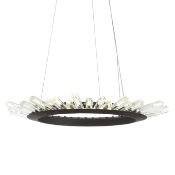 Elsa 24" Adjustable Integrated LED Modern Crystal Pendant - JONATHAN Y